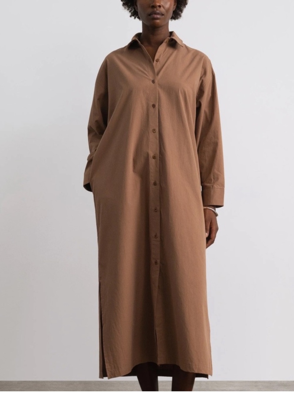 OZMA Helen Shirt dress almond brown tan M/L